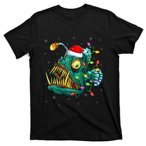 Anglerfish Xmas Lighting Reindeer Hat Anglerfish Christmas T-Shirt