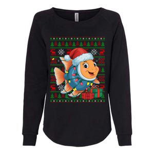 Angelfish Xmas Lights Ugly Santa Hat Angelfish Christmas Gift Womens California Wash Sweatshirt