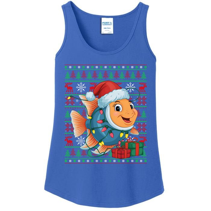 Angelfish Xmas Lights Ugly Santa Hat Angelfish Christmas Gift Ladies Essential Tank