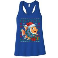 Angelfish Xmas Lights Ugly Santa Hat Angelfish Christmas Gift Women's Racerback Tank