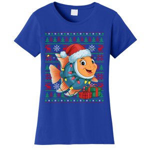 Angelfish Xmas Lights Ugly Santa Hat Angelfish Christmas Gift Women's T-Shirt