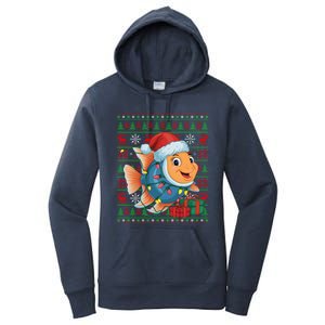 Angelfish Xmas Lights Ugly Santa Hat Angelfish Christmas Gift Women's Pullover Hoodie