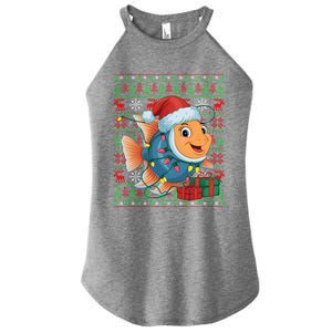 Angelfish Xmas Lights Ugly Santa Hat Angelfish Christmas Gift Women's Perfect Tri Rocker Tank