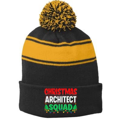 Architect Xmas Lights Tree Architectural Engineer Christmas Stripe Pom Pom Beanie