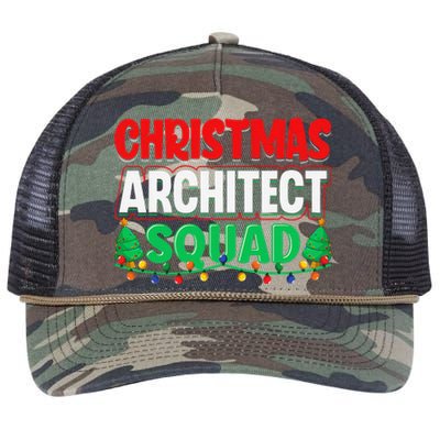 Architect Xmas Lights Tree Architectural Engineer Christmas Retro Rope Trucker Hat Cap