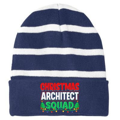 Architect Xmas Lights Tree Architectural Engineer Christmas Striped Beanie with Solid Band