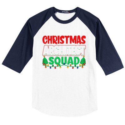 Architect Xmas Lights Tree Architectural Engineer Christmas Baseball Sleeve Shirt