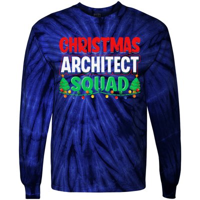 Architect Xmas Lights Tree Architectural Engineer Christmas Tie-Dye Long Sleeve Shirt