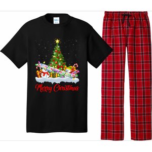 Airplane Xmas Tree Lighting Santa Airplane Christmas Great Gift Pajama Set