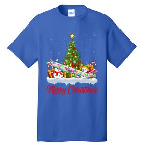 Airplane Xmas Tree Lighting Santa Airplane Christmas Great Gift Tall T-Shirt