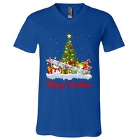 Airplane Xmas Tree Lighting Santa Airplane Christmas Great Gift V-Neck T-Shirt