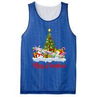 Airplane Xmas Tree Lighting Santa Airplane Christmas Great Gift Mesh Reversible Basketball Jersey Tank