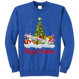 Airplane Xmas Tree Lighting Santa Airplane Christmas Great Gift Tall Sweatshirt