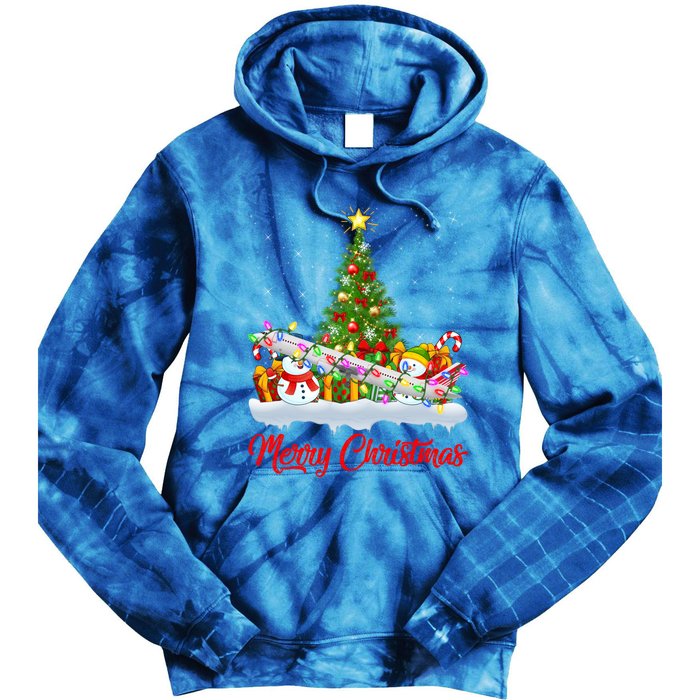 Airplane Xmas Tree Lighting Santa Airplane Christmas Great Gift Tie Dye Hoodie