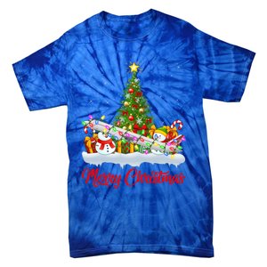 Airplane Xmas Tree Lighting Santa Airplane Christmas Great Gift Tie-Dye T-Shirt