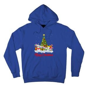 Airplane Xmas Tree Lighting Santa Airplane Christmas Great Gift Tall Hoodie