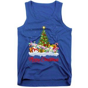 Airplane Xmas Tree Lighting Santa Airplane Christmas Great Gift Tank Top