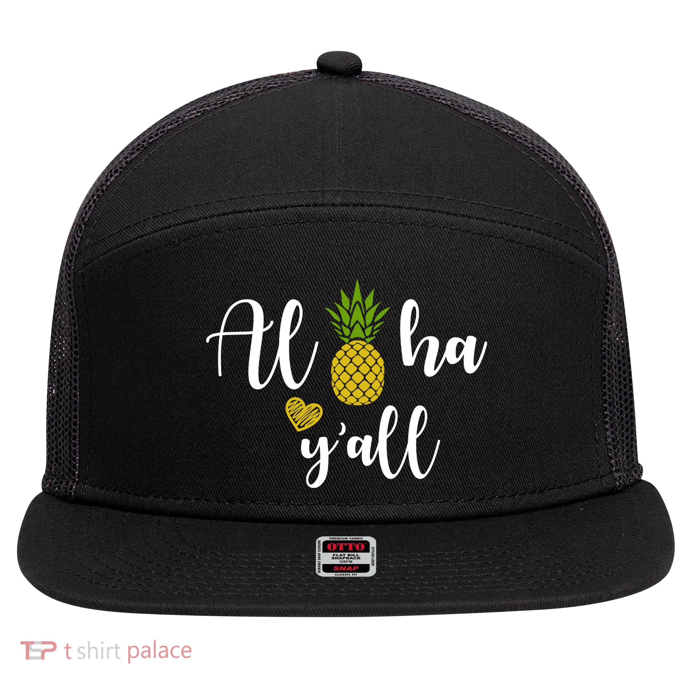 Aloha Y'all 7 Panel Mesh Trucker Snapback Hat