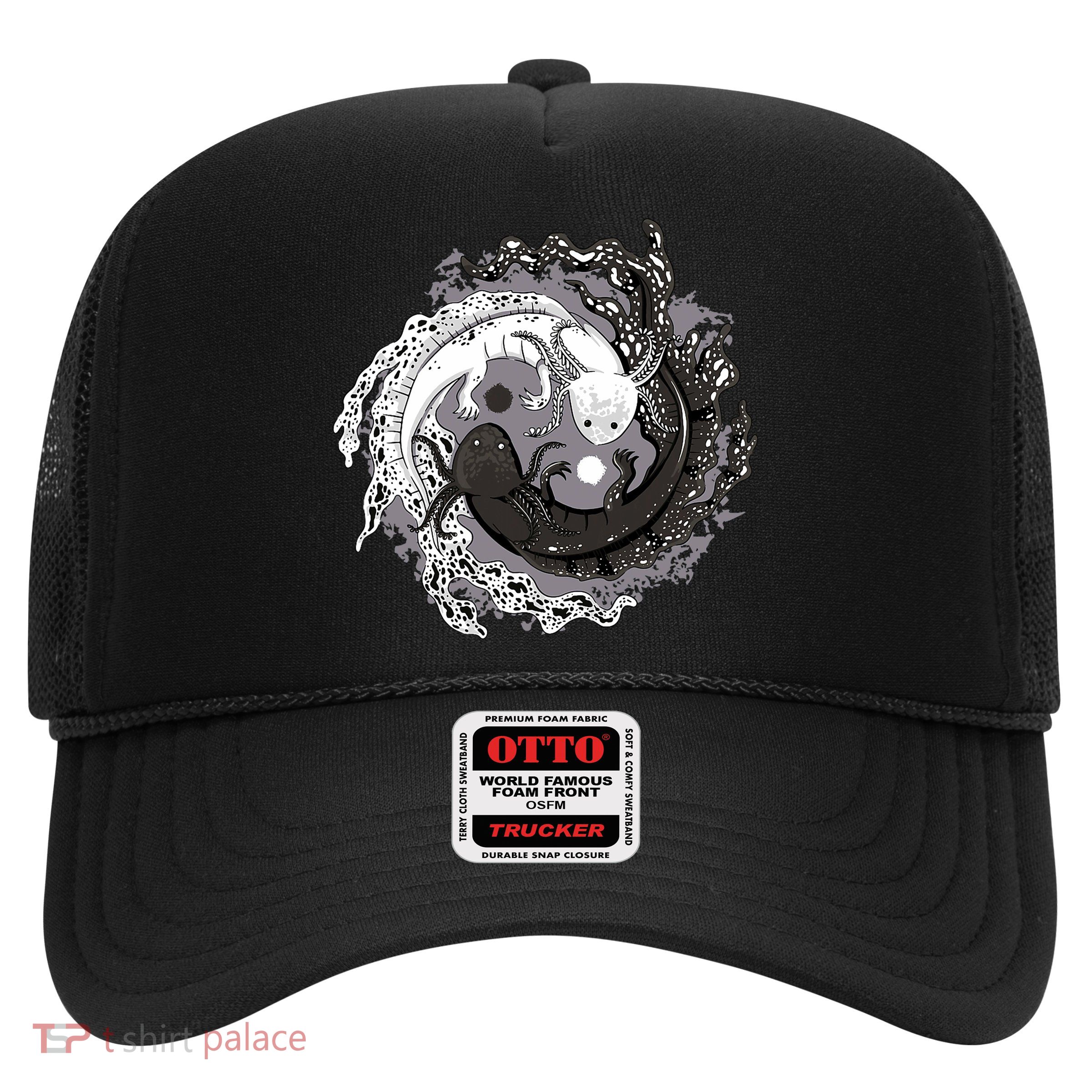 Azolotl Yin And Yang Balance Axolotl Trucker Hat