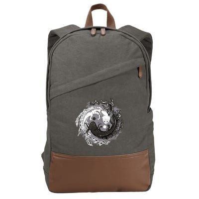 Azolotl Yin And Yang Balance Axolotl Cotton Canvas Backpack