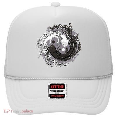 Azolotl Yin And Yang Balance Axolotl High Crown Mesh Back Trucker Hat