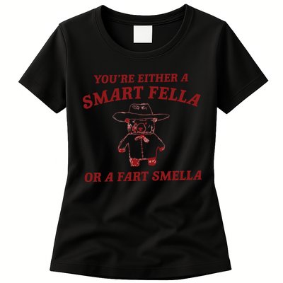 Are You A Smart Fella Or Fart Smella Womens T-Shirt