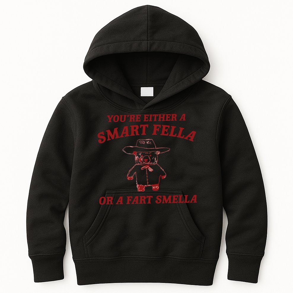 Are You A Smart Fella Or Fart Smella Kids Hoodie