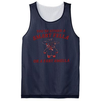 Are You A Smart Fella Or Fart Smella Mesh Reversible Basketball Jersey Tank