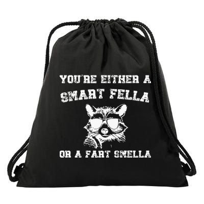 Are You A Smart Fella Or Fart Smella Retro Cartoon Drawstring Bag