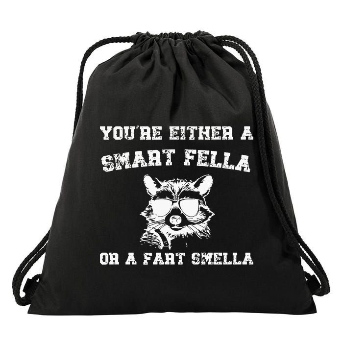 Are You A Smart Fella Or Fart Smella Retro Cartoon Drawstring Bag