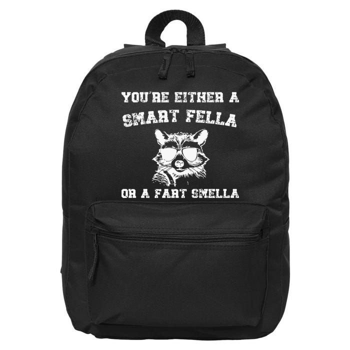 Are You A Smart Fella Or Fart Smella Retro Cartoon 16 in Basic Backpack
