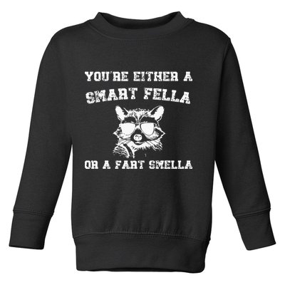 Are You A Smart Fella Or Fart Smella Retro Cartoon Toddler Sweatshirt