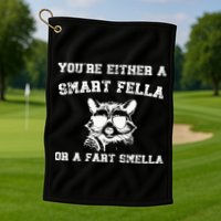 Are You A Smart Fella Or Fart Smella Retro Cartoon Golf Towel
