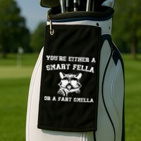 Are You A Smart Fella Or Fart Smella Retro Cartoon Golf Towel