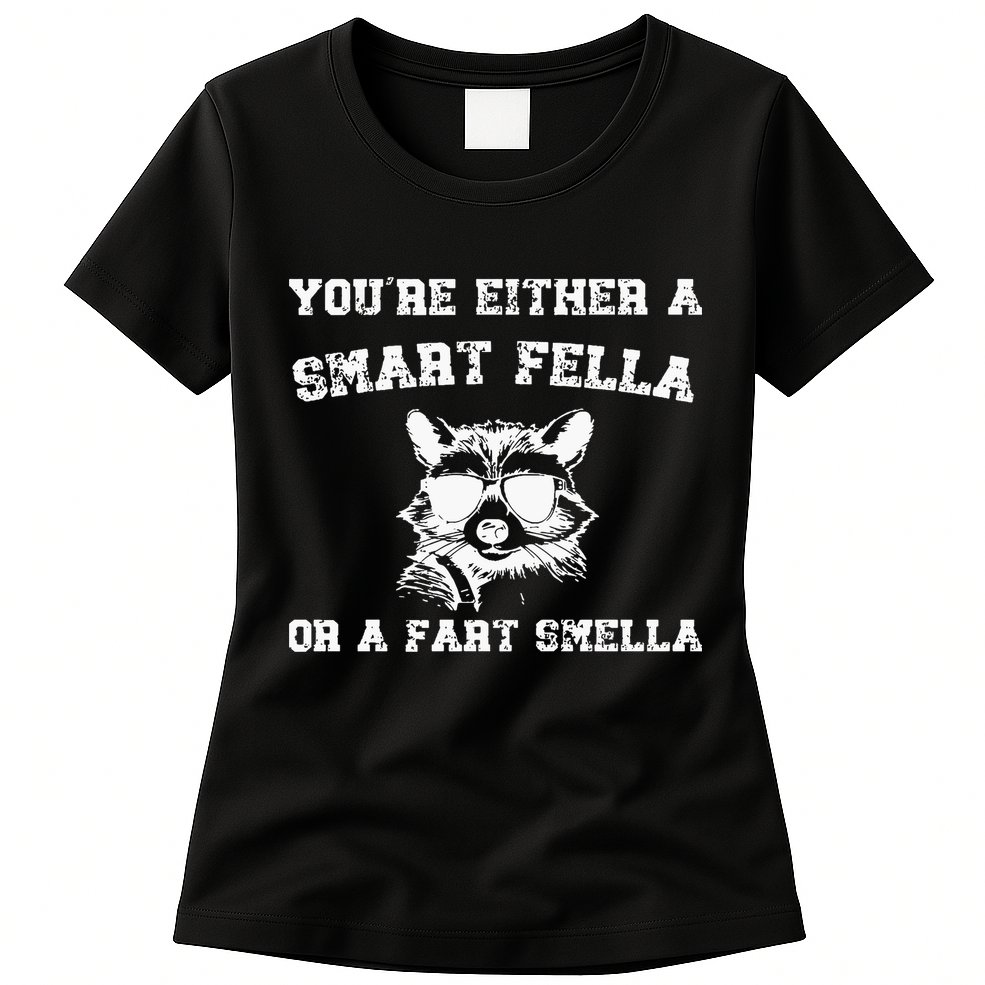 Are You A Smart Fella Or Fart Smella Retro Cartoon Womens T-Shirt