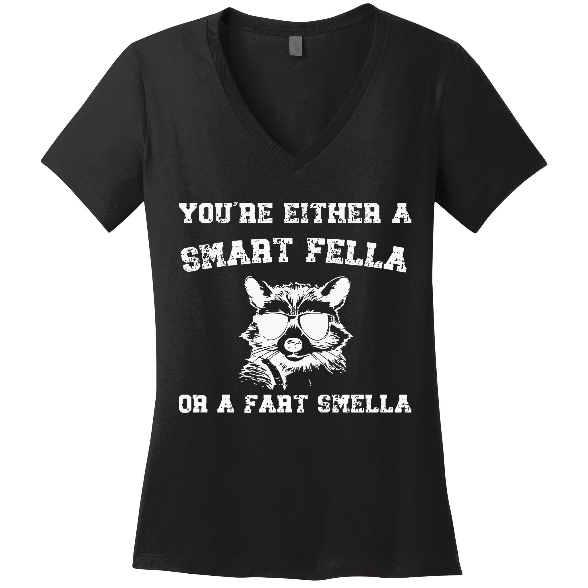Are You A Smart Fella Or Fart Smella Retro Cartoon Women's V-Neck T-Shirt