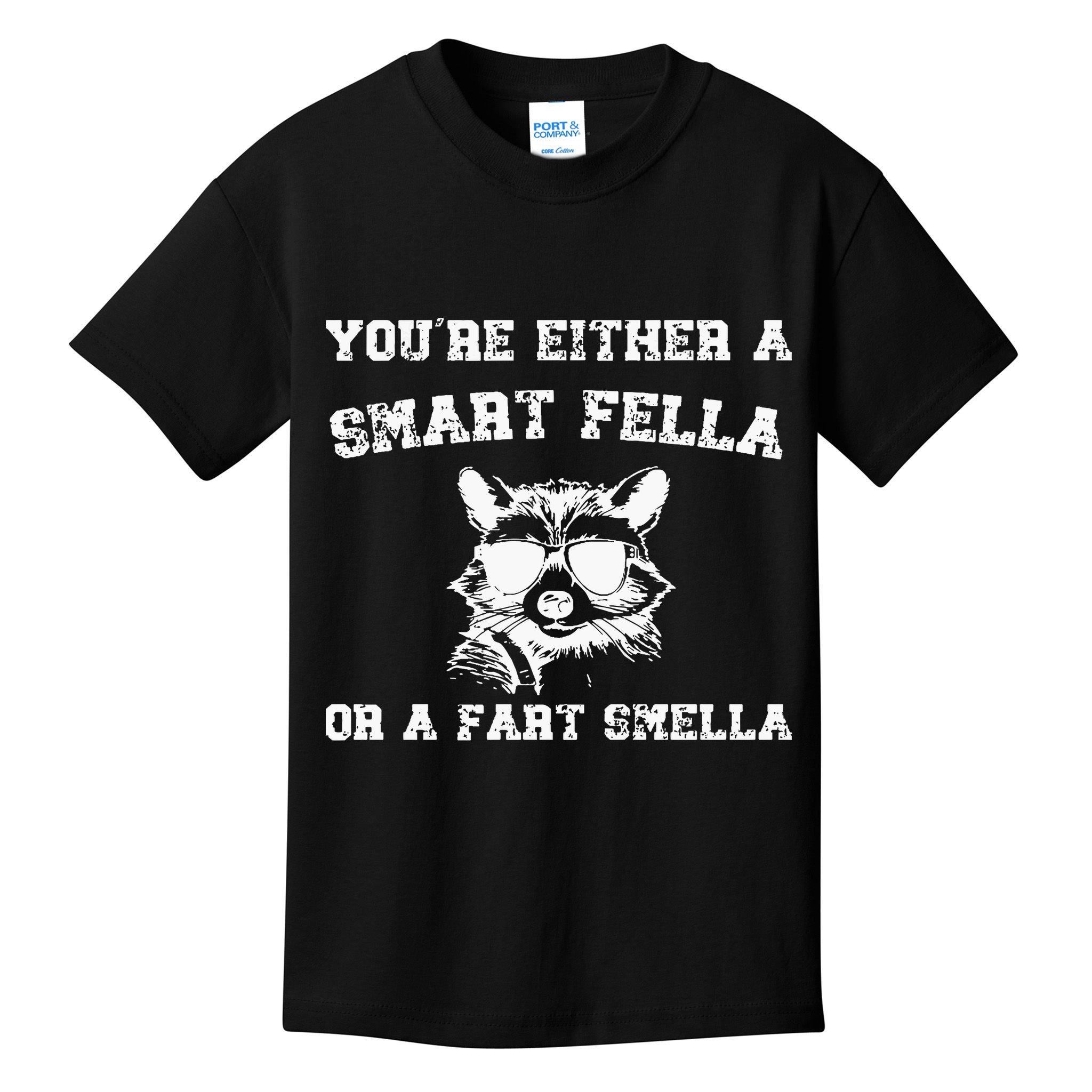 Are You A Smart Fella Or Fart Smella Retro Cartoon Kids T-Shirt
