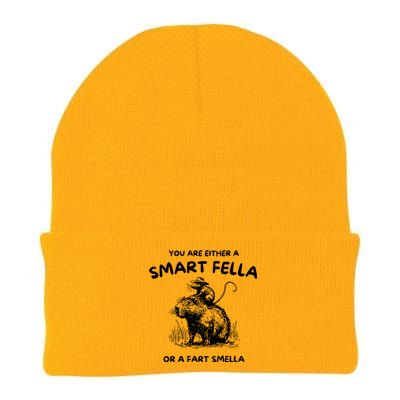 Are You A Smart Fella Or Fart Smella Funny Rat Riding Cabybara Knit Cap Winter Beanie