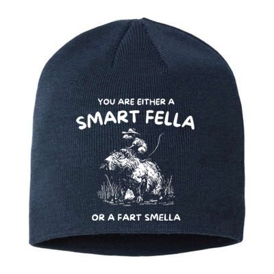 Are You A Smart Fella Or Fart Smella Funny Rat Riding Cabybara Sustainable Beanie