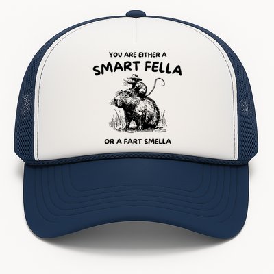 Are You A Smart Fella Or Fart Smella Funny Rat Riding Cabybara Trucker Hat