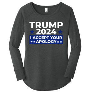 Accept Your Apology 2024 Statement Women's Perfect Tri Tunic Long Sleeve Shirt