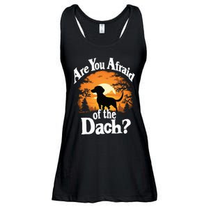 Are You Afraid Of The Dach Funny Dachshund Dog Halloween Dog Ladies Essential Flowy Tank