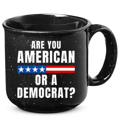 Are You American Or Democrat? 15oz Campfire Ceramic Mug