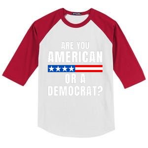 Are You American Or Democrat? Kids Colorblock Raglan Jersey