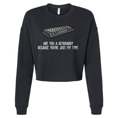 Are You A Keyboard Because You're Just My Type Funny Cropped Pullover Crew