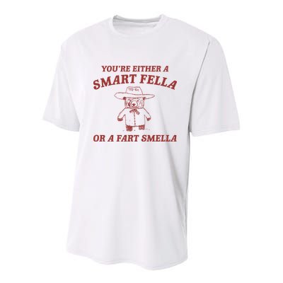 Are You A Smart Fella Or Fart Smella Youth Performance Sprint T-Shirt