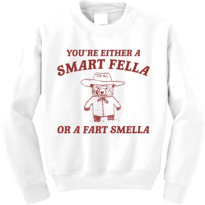 Are You A Smart Fella Or Fart Smella Kids Sweatshirt