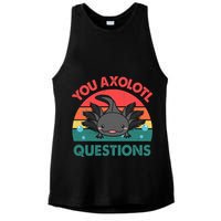 Axolotl- You Axolotl Questions Cute Axolotl Retro Ladies PosiCharge Tri-Blend Wicking Tank