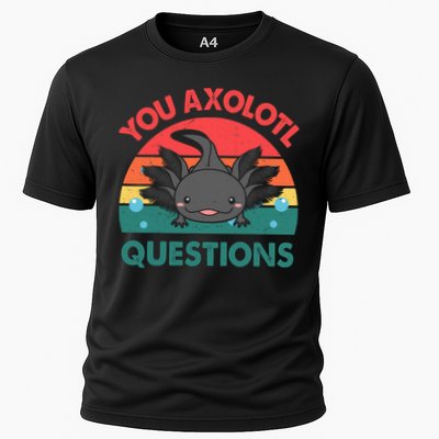 Axolotl- You Axolotl Questions Cute Axolotl Retro Performance Shirt