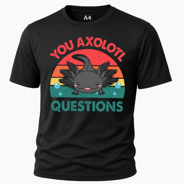 Axolotl- You Axolotl Questions Cute Axolotl Retro Performance Shirt